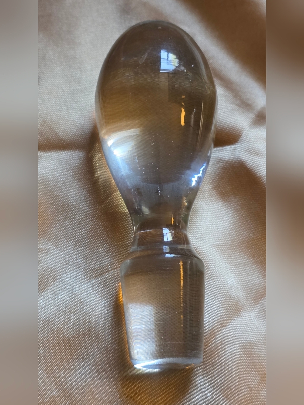 Clear Glass Oval Shaped Vintage Decanter Bottle Stopper